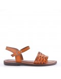 Flat sandals in faux leather for women