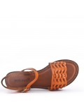 Flat sandals in faux leather for women