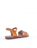 Flat sandals in faux leather for women