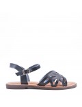 Flat sandals in faux leather for women