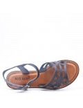 Flat sandals in faux leather for women