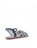 Flat sandals in faux leather for women