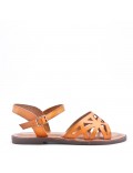 Flat sandals in faux leather for women