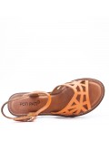 Flat sandals in faux leather for women