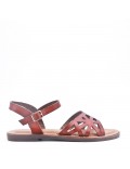 Flat sandals in faux leather for women