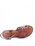 Flat sandals in faux leather for women