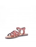 Flat sandals in faux leather for women