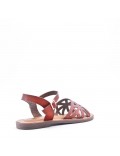 Flat sandals in faux leather for women