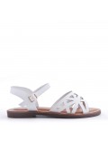 Flat sandals in faux leather for women