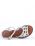 Flat sandals in faux leather for women