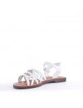 Flat sandals in faux leather for women