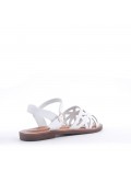 Flat sandals in faux leather for women