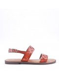 Flat sandals in faux leather for women