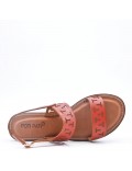 Flat sandals in faux leather for women