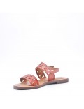 Flat sandals in faux leather for women