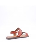 Flat sandals in faux leather for women