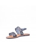 Flat sandals in faux leather for women