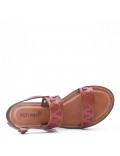 Flat sandals in faux leather for women