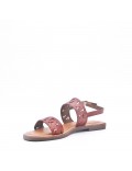 Flat sandals in faux leather for women