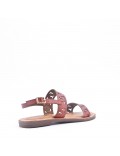 Flat sandals in faux leather for women