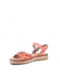 Flat sandals in faux leather for women