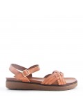 Flat sandals in faux leather for women