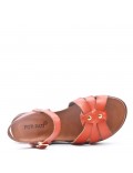 Flat sandals in faux leather for women