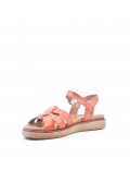 Flat sandals in faux leather for women