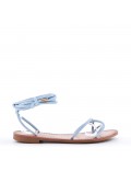 Flat sandals in faux leather for women