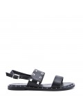 Flat sandals in faux leather for women