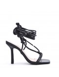 Faux leather heeled sandal