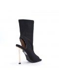 Mixed-material ankle boot