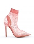 Mix-materials heeled sandal 