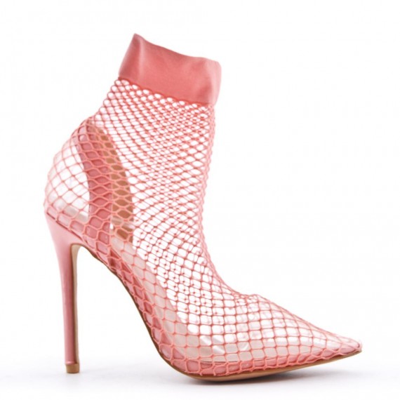 Mix-materials heeled sandal 