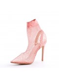 Mix-materials heeled sandal 