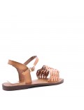 Sandale plat en simili cuir pour femme