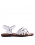 Flat sandals in faux leather for women