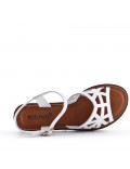 Flat sandals in faux leather for women