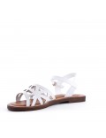 Flat sandals in faux leather for women