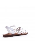 Flat sandals in faux leather for women