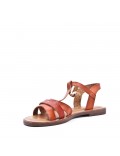 Sandale plat en simili cuir pour femme