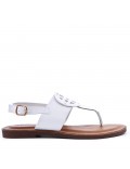 Flat sandals in faux leather for women