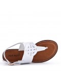 Flat sandals in faux leather for women