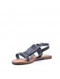 Flat sandals in faux leather for women