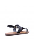 Flat sandals in faux leather for women