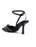 Heeled sandal in a material mix for women