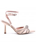 Heeled sandal in a material mix for women