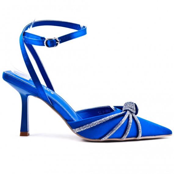 Heeled sandal in a material mix for women