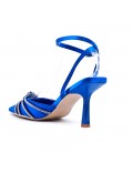 Heeled sandal in a material mix for women