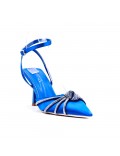 Heeled sandal in a material mix for women